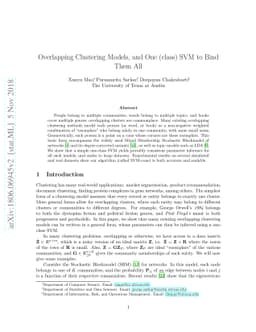 Overlapping Clustering Models, and One (class) SVM to Bind Them All