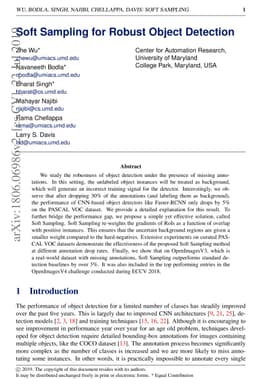 Soft Sampling for Robust Object Detection