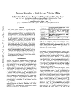 Response Generation by Context-aware Prototype Editing