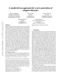 A model-driven approach for a new generation of adaptive libraries