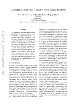 Learning from Chunk-based Feedback in Neural Machine Translation