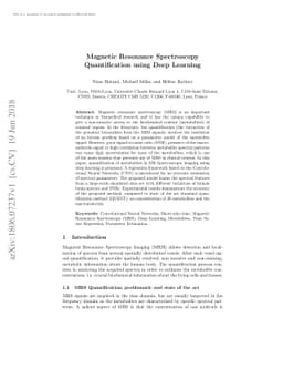 Magnetic Resonance Spectroscopy Quantification using Deep Learning