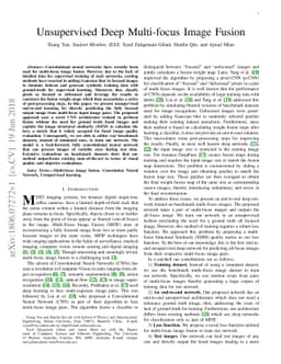Unsupervised Deep Multi-focus Image Fusion
