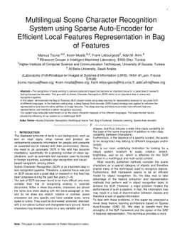 Multilingual Scene Character Recognition System using Sparse
  Auto-Encoder for Efficient Local Features Representation in Bag of Features