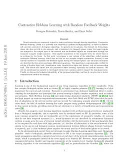 Contrastive Hebbian Learning with Random Feedback Weights