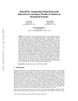 HybridNet: Integrating Model-based and Data-driven Learning to Predict
  Evolution of Dynamical Systems