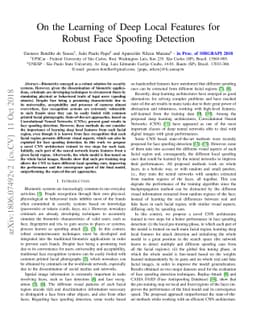 On the Learning of Deep Local Features for Robust Face Spoofing
  Detection