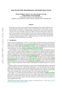 Joint Neural Entity Disambiguation with Output Space Search
