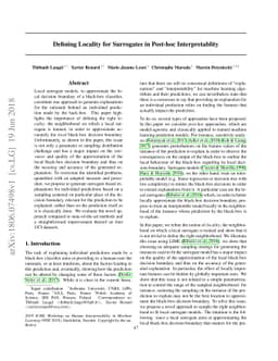 Defining Locality for Surrogates in Post-hoc Interpretablity