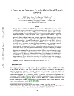 A Survey on the Security of Pervasive Online Social Networks (POSNs)