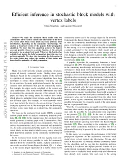 Efficient inference in stochastic block models with vertex labels