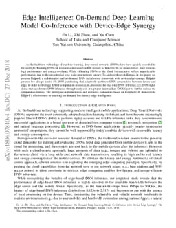 Edge Intelligence: On-Demand Deep Learning Model Co-Inference with
  Device-Edge Synergy