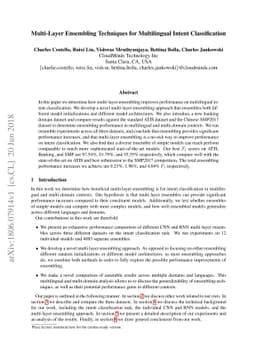 Multi-Layer Ensembling Techniques for Multilingual Intent Classification