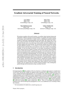 Gradient Adversarial Training of Neural Networks