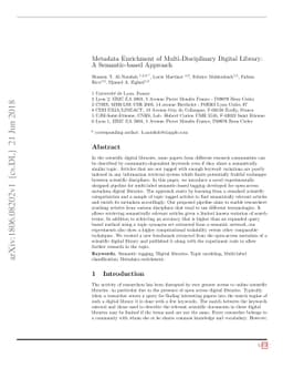 Metadata Enrichment of Multi-Disciplinary Digital Library: A
  Semantic-based Approach