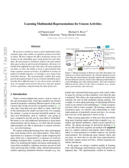 Learning Multimodal Representations for Unseen Activities