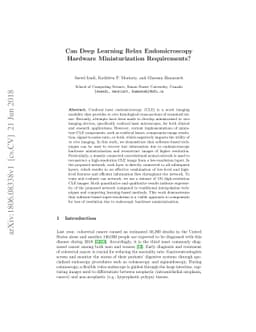 Can Deep Learning Relax Endomicroscopy Hardware Miniaturization
  Requirements?