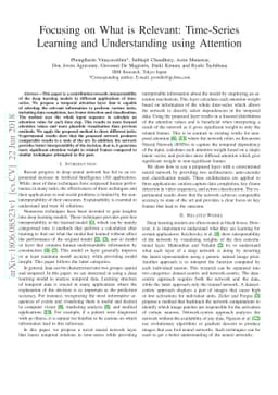Focusing on What is Relevant: Time-Series Learning and Understanding
  using Attention