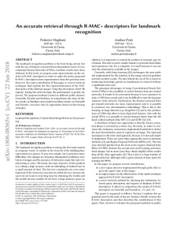 An accurate retrieval through R-MAC+ descriptors for landmark
  recognition
