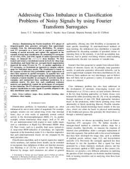 Addressing Class Imbalance in Classification Problems of Noisy Signals
  by using Fourier Transform Surrogates