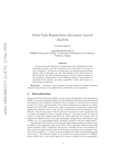 Multi-Task Handwritten Document Layout Analysis