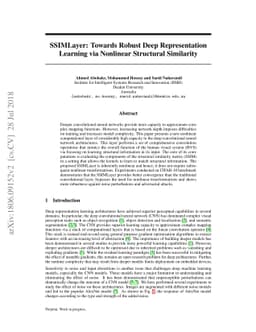 SSIMLayer: Towards Robust Deep Representation Learning via Nonlinear
  Structural Similarity