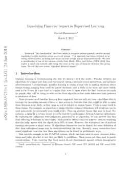 Equalizing Financial Impact in Supervised Learning