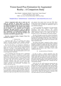 Vision-based Pose Estimation for Augmented Reality : A Comparison Study