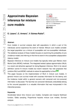 Approximate Bayesian inference for mixture cure models