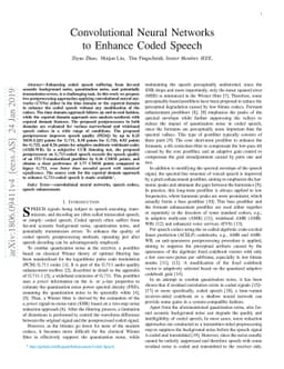 Convolutional Neural Networks to Enhance Coded Speech