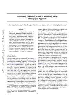 Interpreting Embedding Models of Knowledge Bases: A Pedagogical Approach