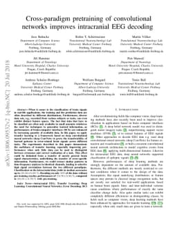 Cross-paradigm pretraining of convolutional networks improves
  intracranial EEG decoding