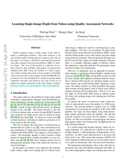 Learning Single-Image Depth from Videos using Quality Assessment
  Networks