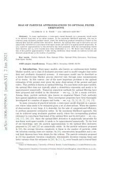 Bias of Particle Approximations to Optimal Filter Derivative