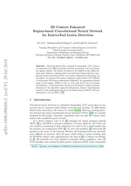 3D Context Enhanced Region-based Convolutional Neural Network for
  End-to-End Lesion Detection