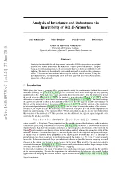 Analysis of Invariance and Robustness via Invertibility of ReLU-Networks