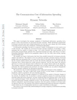 The Communication Cost of Information Spreading in Dynamic Networks
