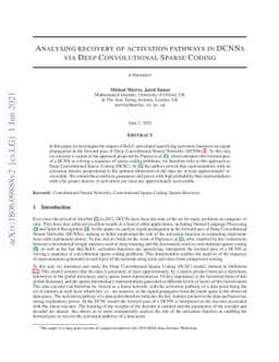 Towards an understanding of CNNs: analysing the recovery of activation
  pathways via Deep Convolutional Sparse Coding