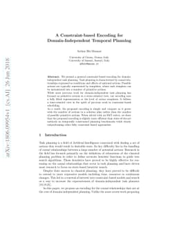 A Constraint-based Encoding for Domain-Independent Temporal Planning