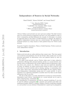 Independence of Sources in Social Networks