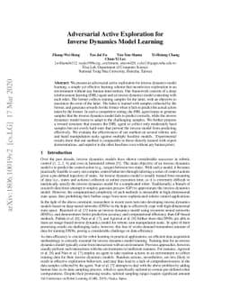 Adversarial Active Exploration for Inverse Dynamics Model Learning