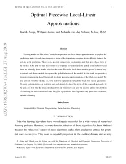 Optimal Piecewise Local-Linear Approximations