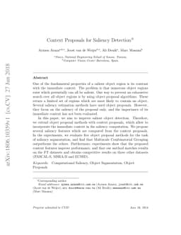 Context Proposals for Saliency Detection