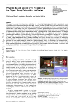 Physics-based Scene-level Reasoning for Object Pose Estimation in
  Clutter