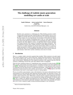 The challenge of realistic music generation: modelling raw audio at
  scale