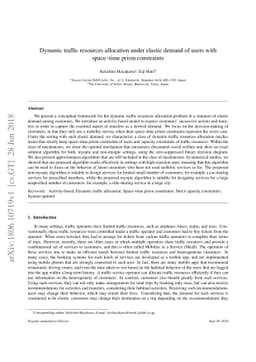 Dynamic traffic resources allocation under elastic demand of users with
  space-time prism constraints