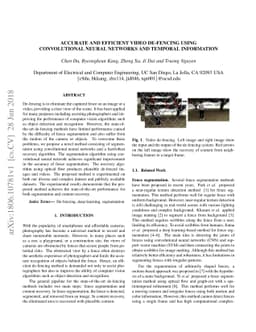 Accurate and efficient video de-fencing using convolutional neural
  networks and temporal information