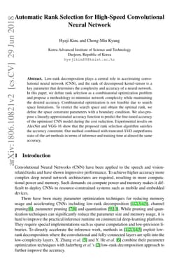 Automatic Rank Selection for High-Speed Convolutional Neural Network