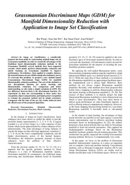 Grassmannian Discriminant Maps (GDM) for Manifold Dimensionality
  Reduction with Application to Image Set Classification