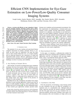 Efficient CNN Implementation for Eye-Gaze Estimation on
  Low-Power/Low-Quality Consumer Imaging Systems